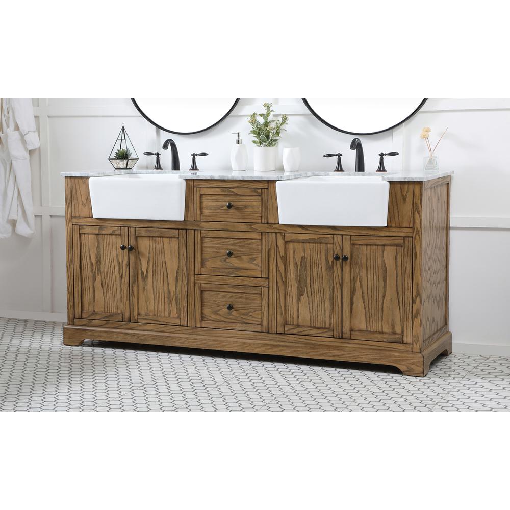 72 inch double bathroom vanity in driftwood. Picture 2