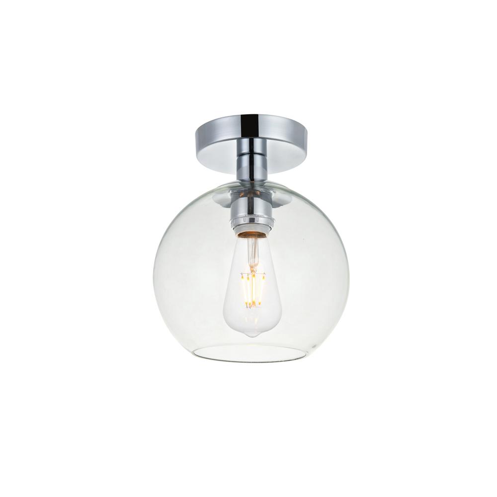 Baxter 1 Light Chrome Flush Mount With Clear Glass. Picture 2
