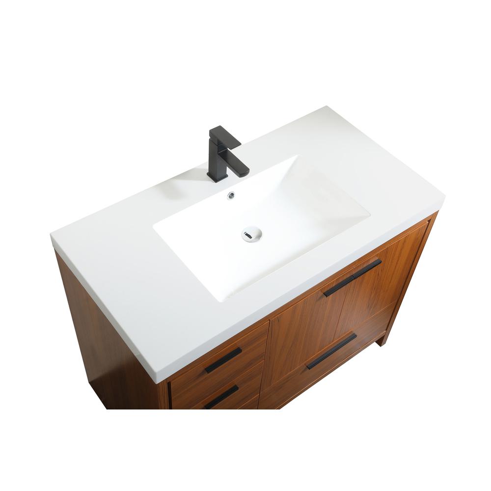 42 inch Single bathroom vanity in Teak. Picture 10
