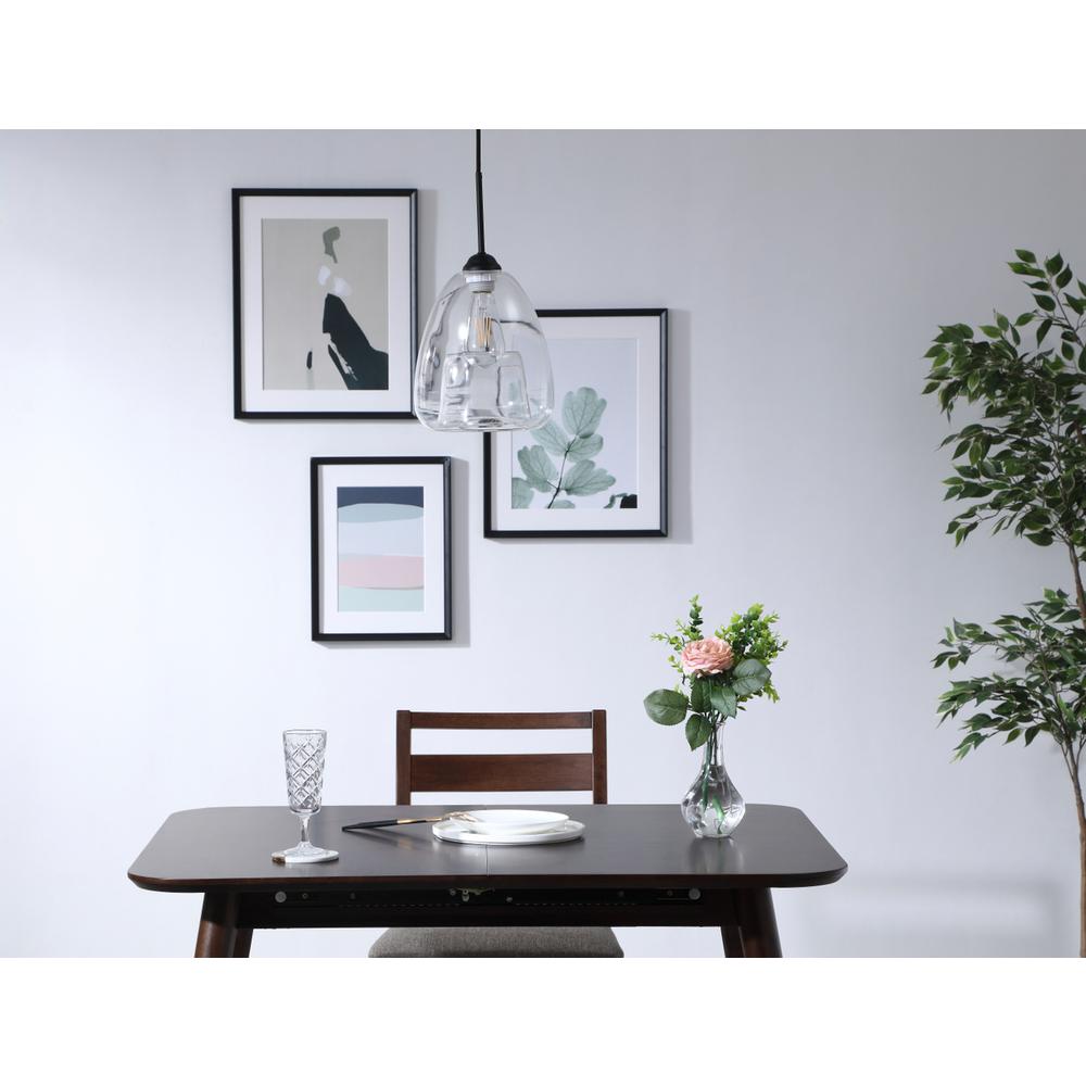 Kason 1 light Black and Clear glass pendant. Picture 13