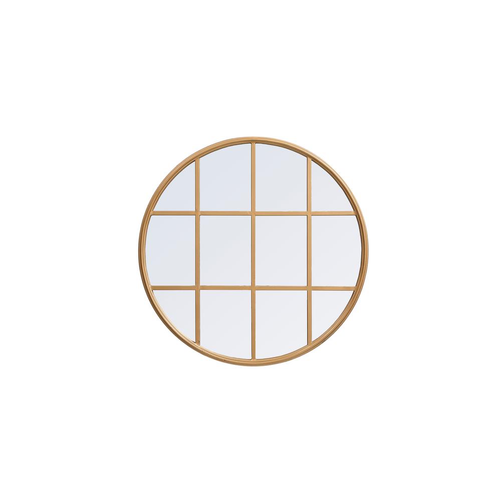 Metal windowpane mirror 28 inch x 28 inch in Brass. Picture 1