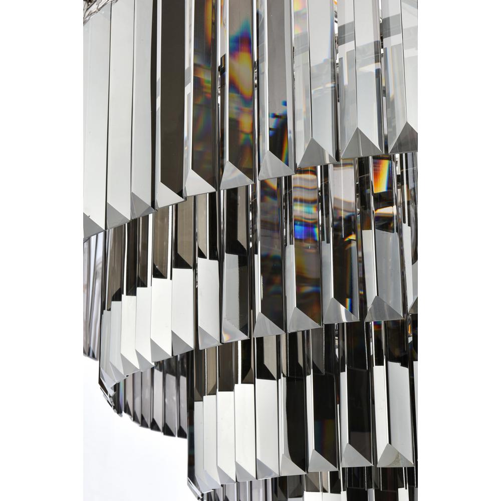 Sydney 33 light polished nickel Chandelier Silver Shade (Grey) Royal Cut Crystal. Picture 5