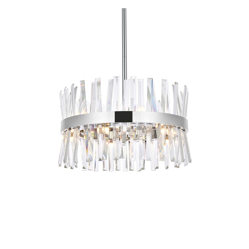 Serephina 20 inch crystal round pendant light in chrome. Picture 2