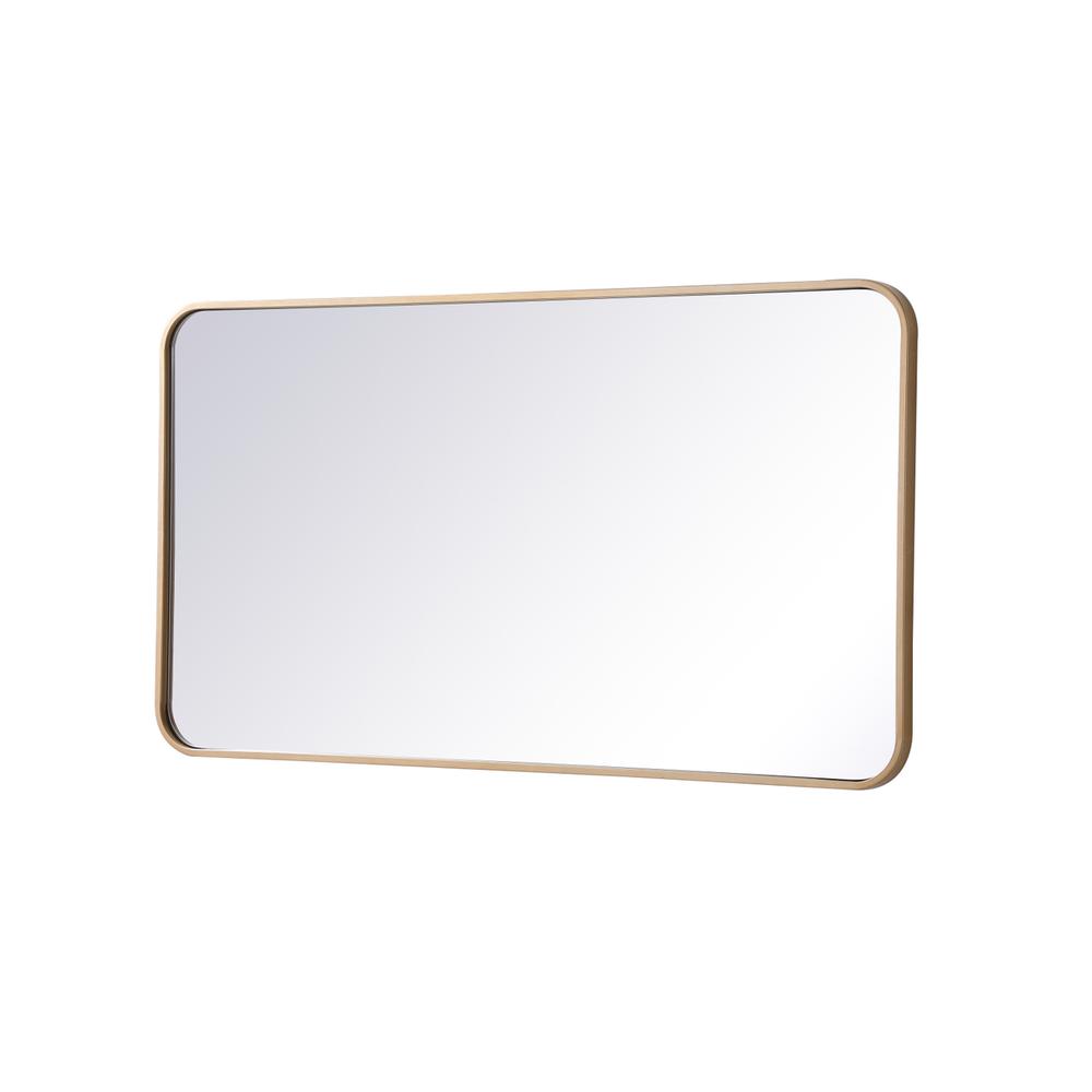 Soft corner metal rectangular mirror 22x40 inch in Brass. Picture 5