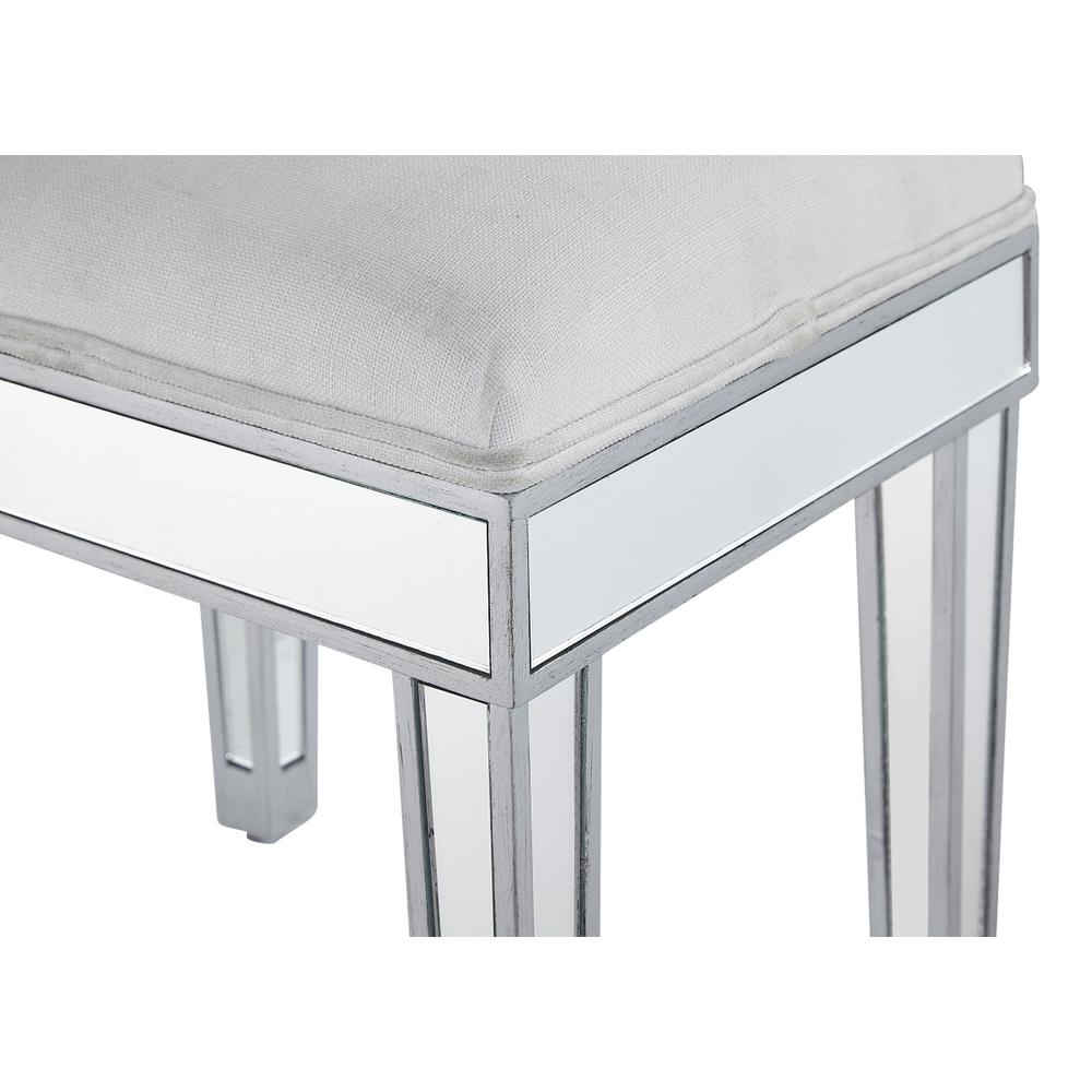 Dressing stool 18in. Wx 14in. D x 18in. H in antique silver paint. Picture 5