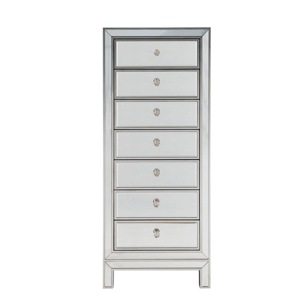 Lingerie Chest 7 drawers 18in. W x 15in. D x 42in. H in antique silver paint. Picture 1