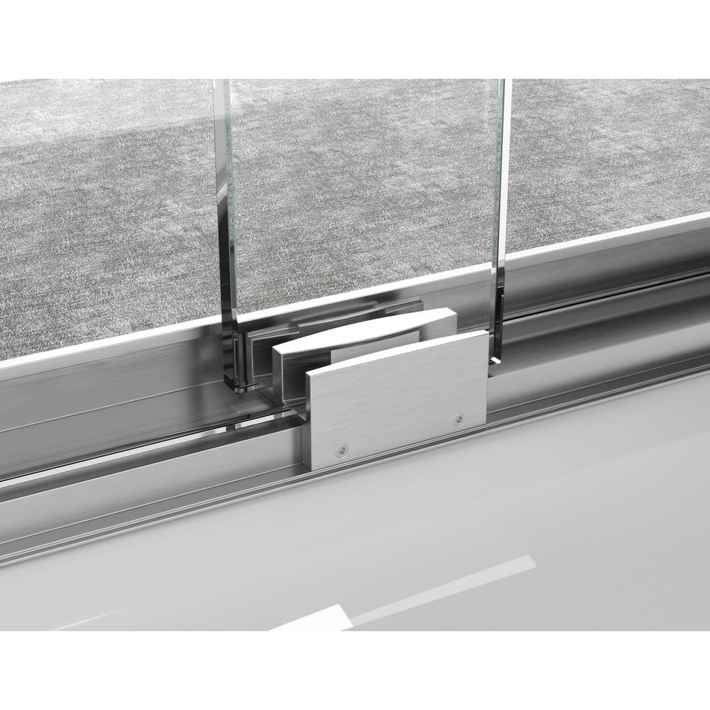 Semi-frameless tub door 60 x 60 Brushed Nickel. Picture 9