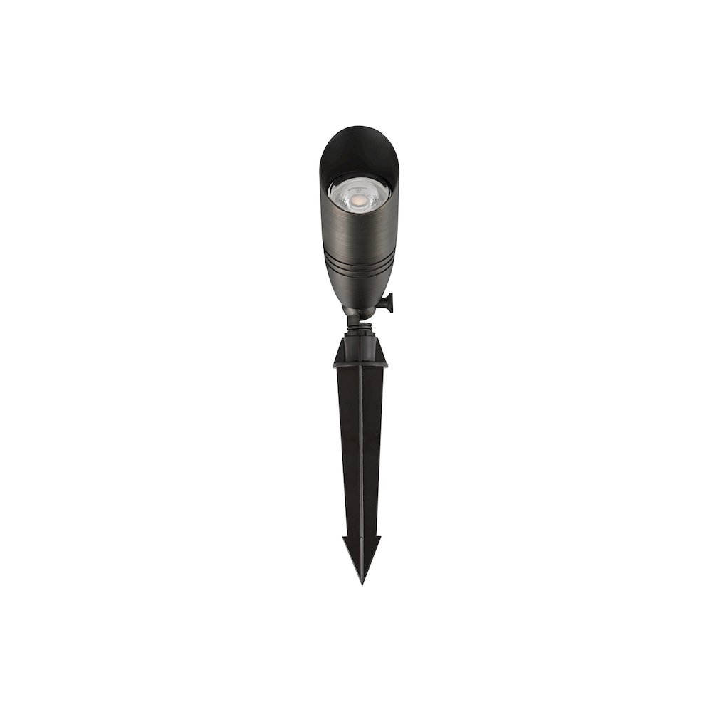 Outdoor 12V Cast Brass spot light in Dark Bronze. Picture 1
