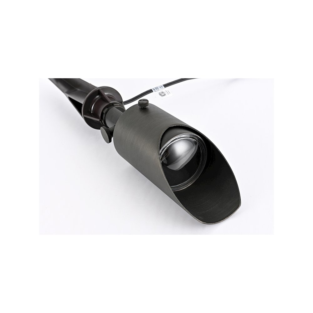 Outdoor 12V Cast Brass spot light 2.25 inch Wide x 8 inch High in Dark Bronze. Picture 4