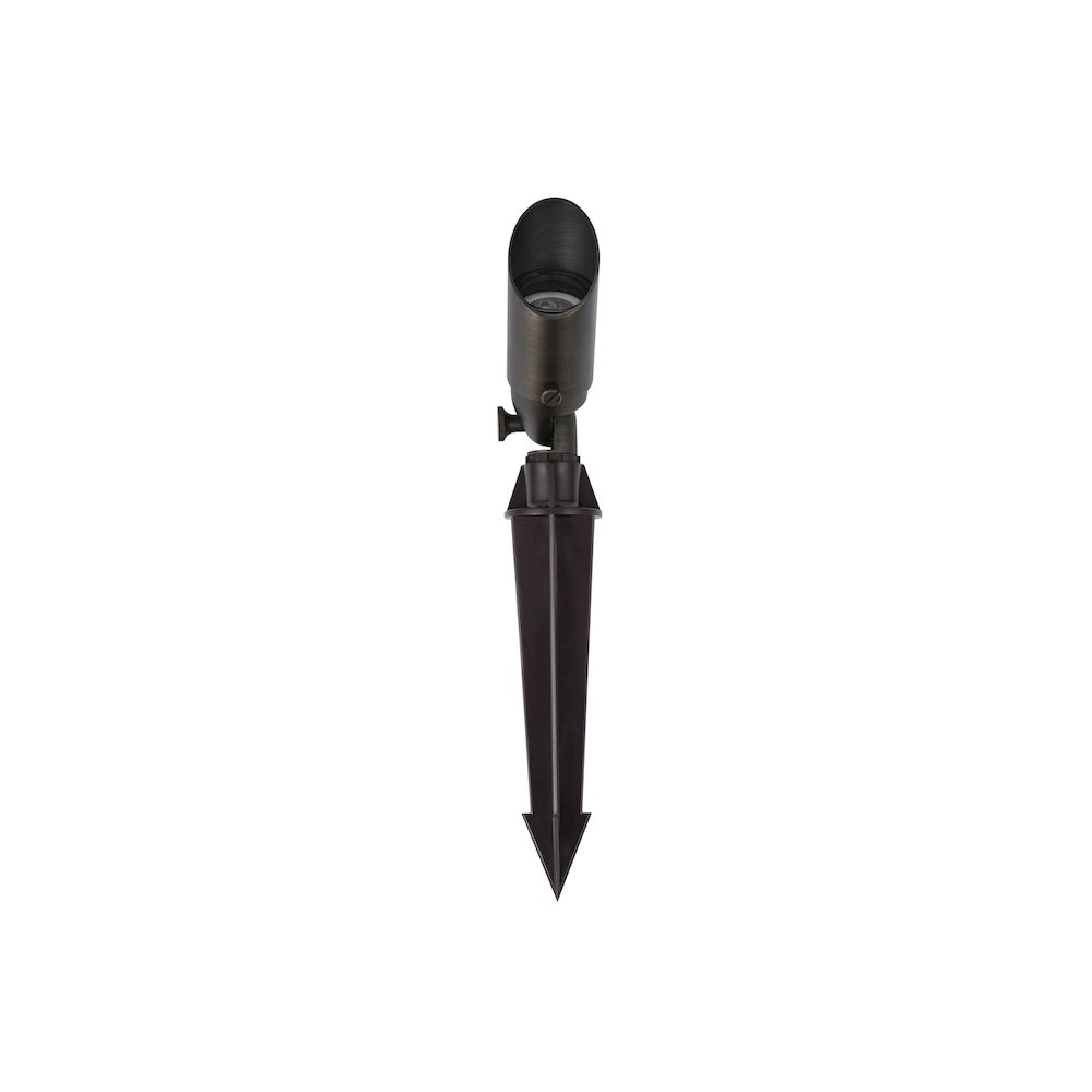 Outdoor 12V Cast Brass spot light 1.75 inch Wide x 4.5 inch High in Dark Bronze. Picture 1