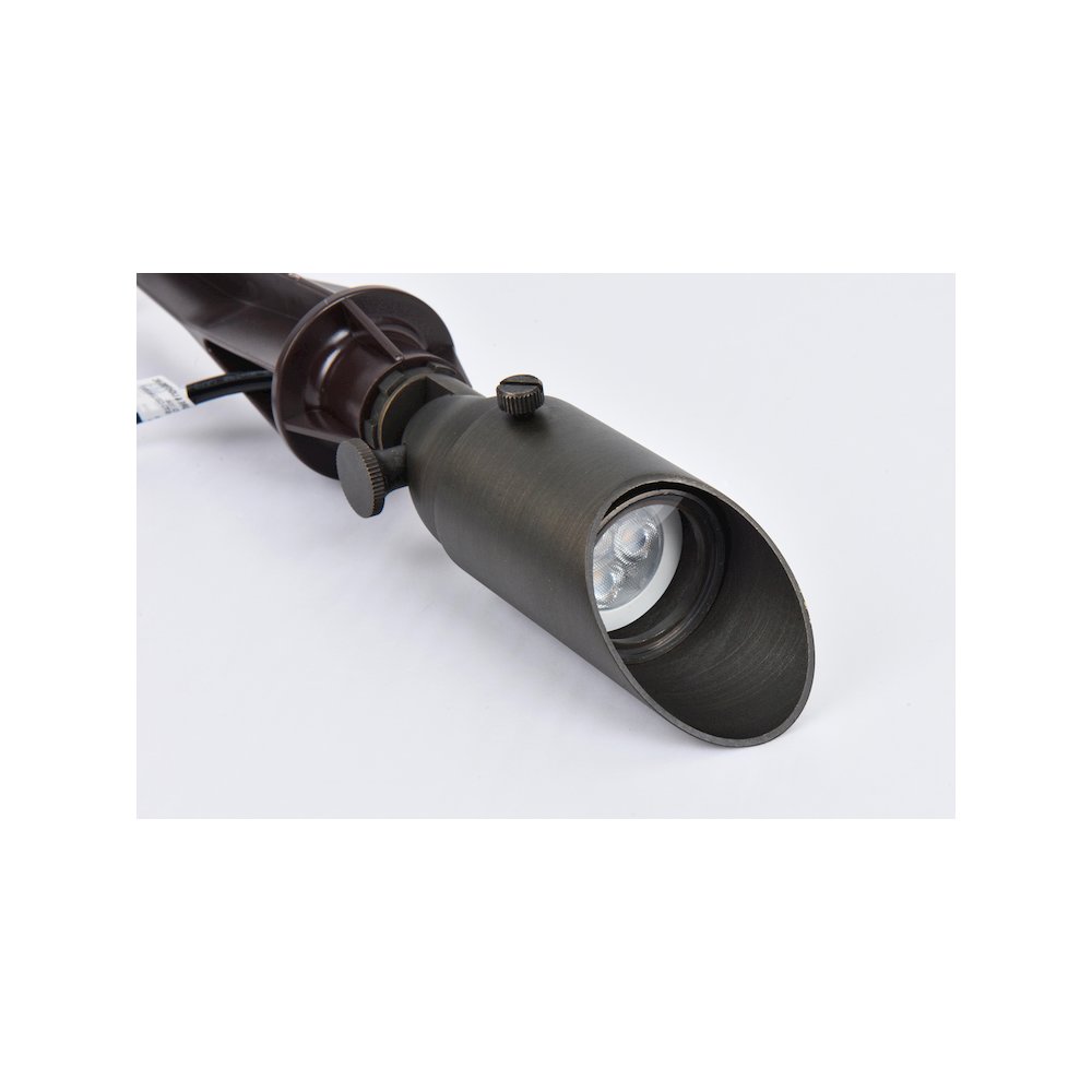 Outdoor 12V Cast Brass spot light 1.75 inch Wide x 4.5 inch High in Dark Bronze. Picture 4
