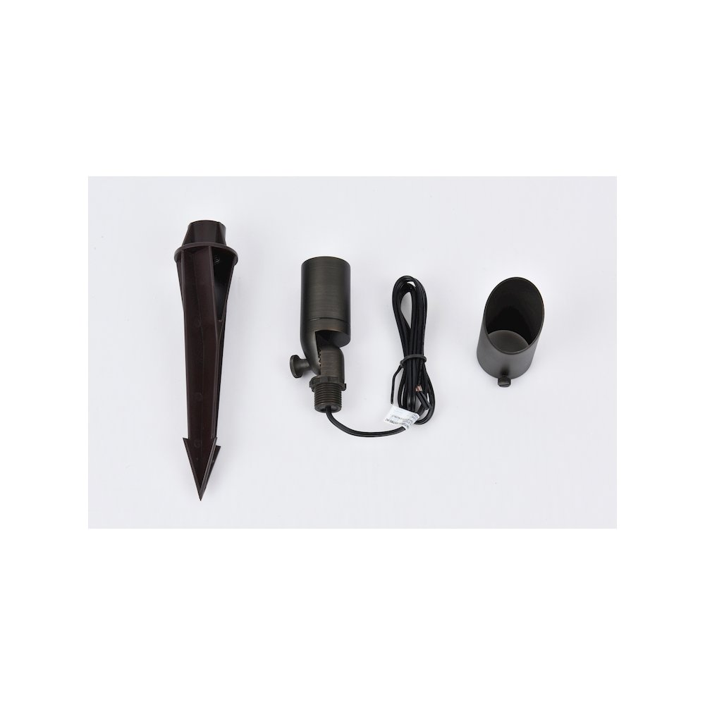 Outdoor 12V Cast Brass spot light 1.75 inch Wide x 4.5 inch High in Dark Bronze. Picture 8