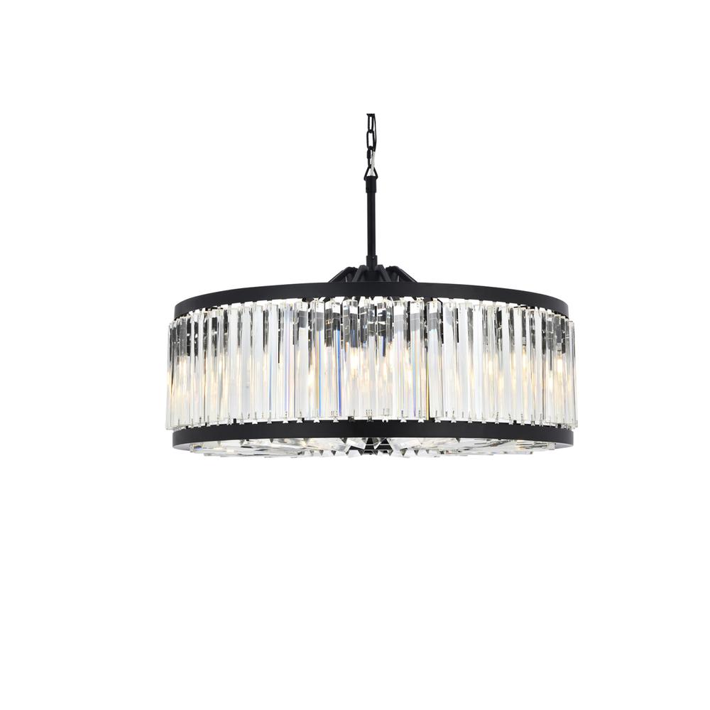 Chelsea 10 light Matte Black Chandelier Clear Royal Cut Crystal. Picture 2