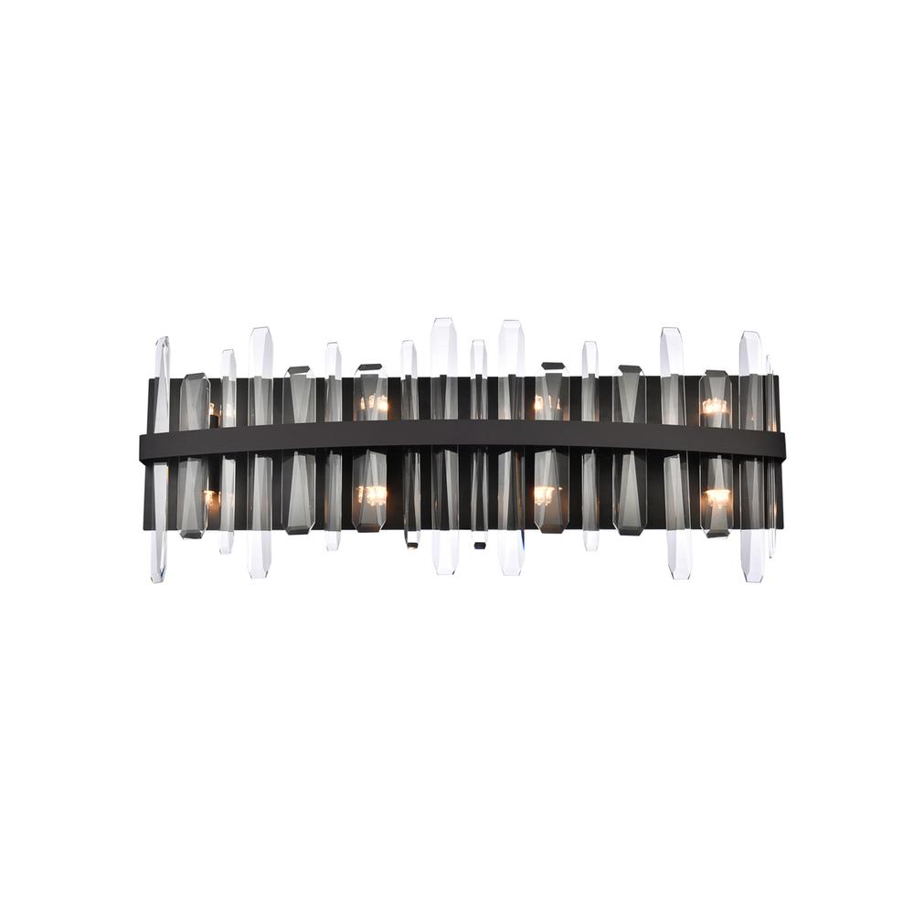 Serena 30 inch crystal bath sconce in black. Picture 1