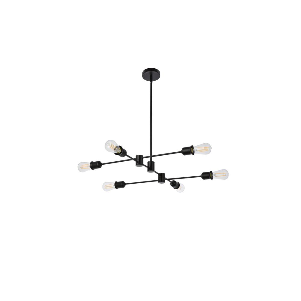 Xavier 6 lights pendant in black. Picture 6