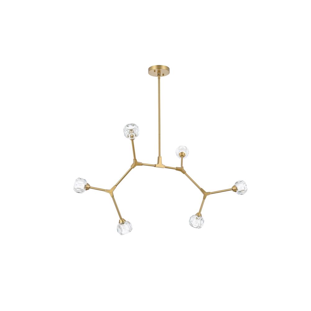 Zayne 6 Light Pendant in Gold. Picture 6