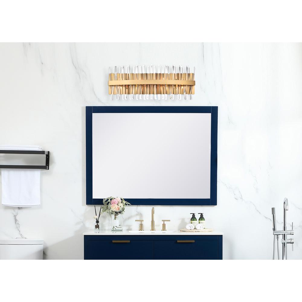 Serephina 30 inch crystal bath sconce in satin gold. Picture 6