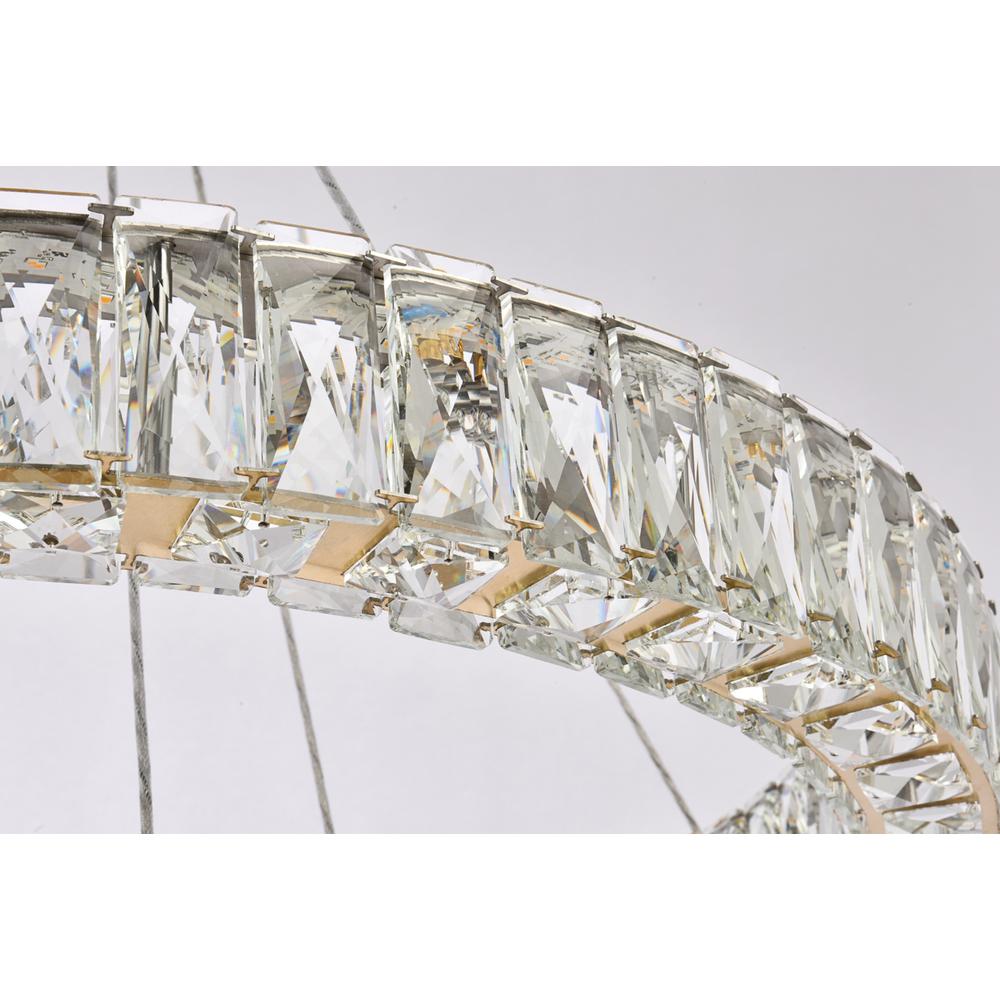 Monroe 28 inch LED double ring chandelier in gold. Picture 5