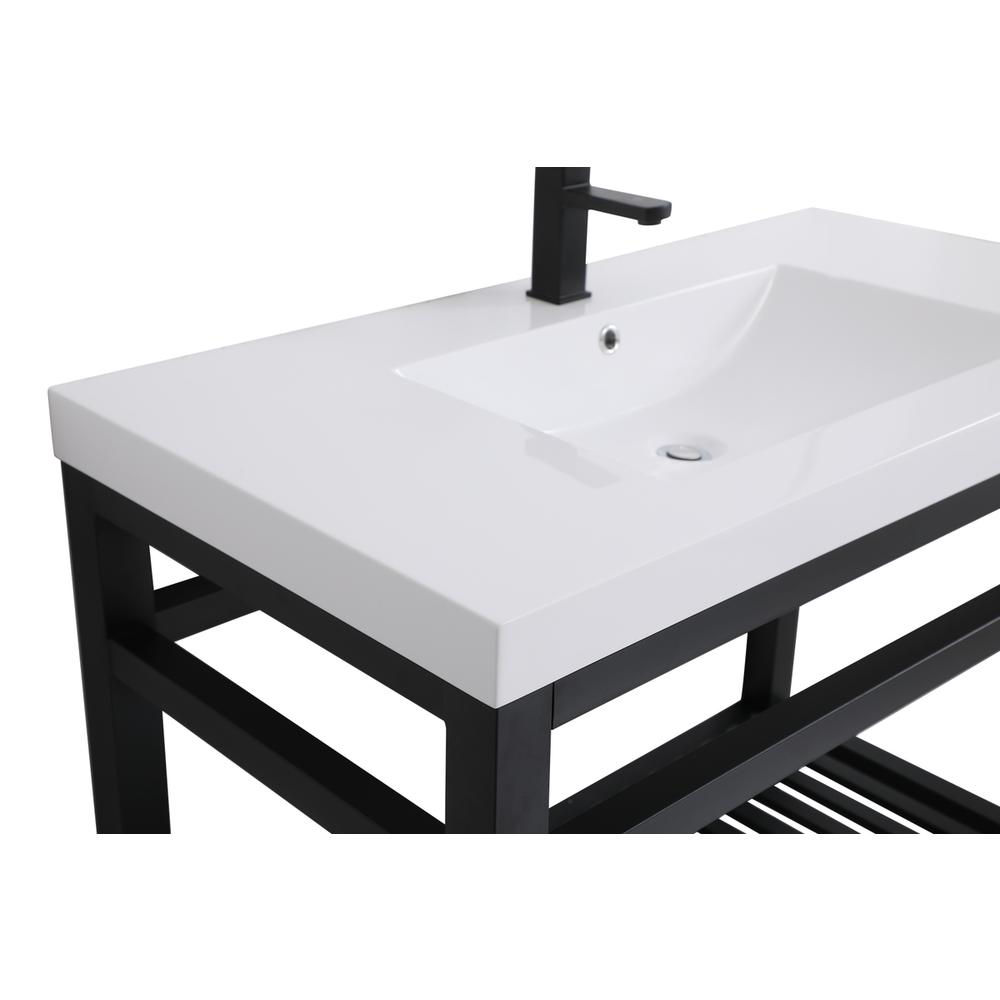 42 inch Single Bathroom Metal Vanity in Black. Picture 10