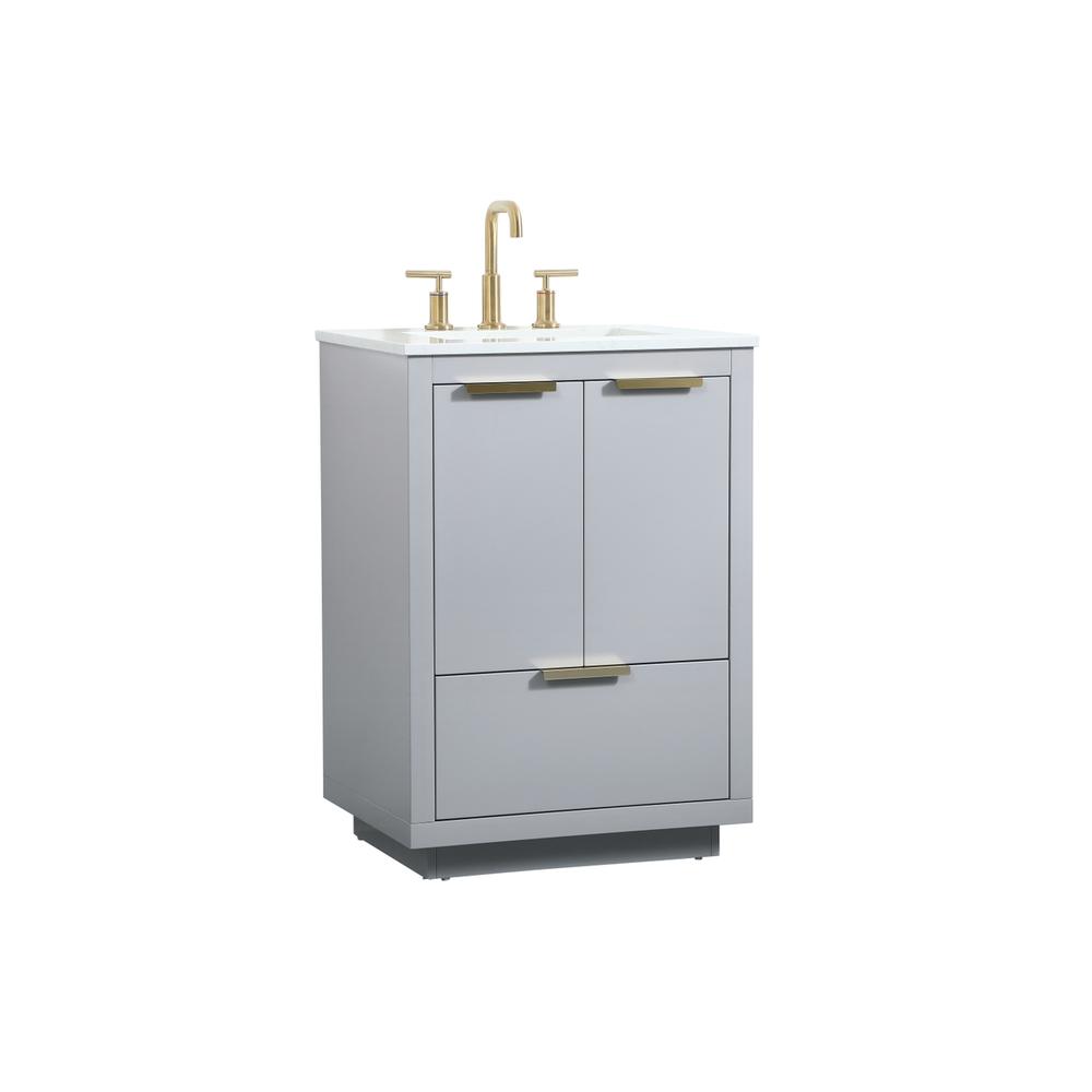24 inch Single bathroom vanity in grey. Picture 7
