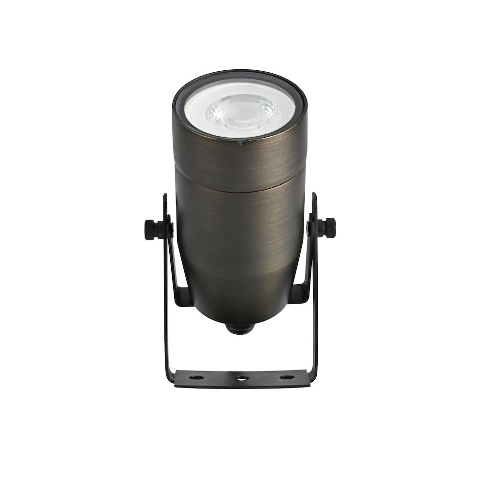 Outdoor 12V Cast Brass spot light 2 inch Wide x 4.5 inch High in Dark Bronze. Picture 1