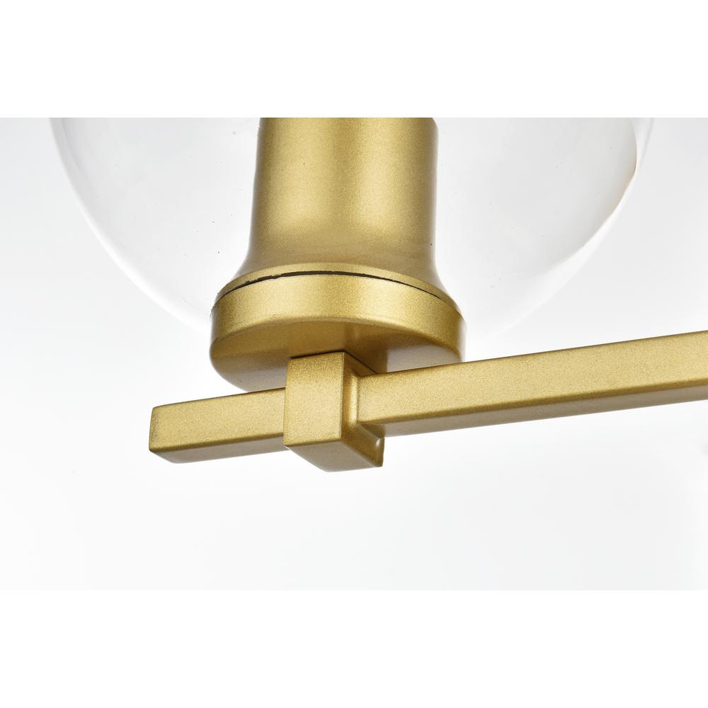 Juelz 4 light Brass and Clear Bath Sconce. Picture 6