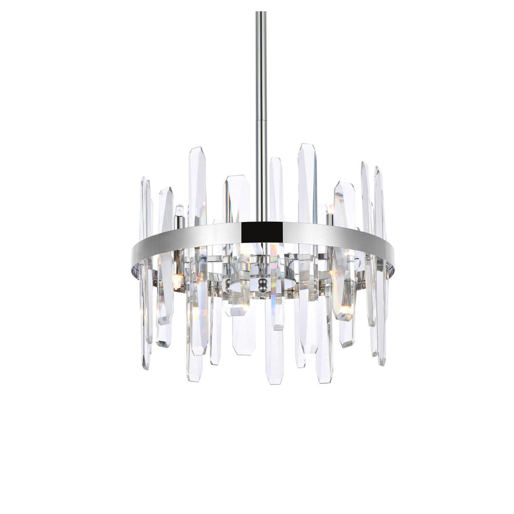 Serena 16 inch crystal round pendant in chrome. Picture 2