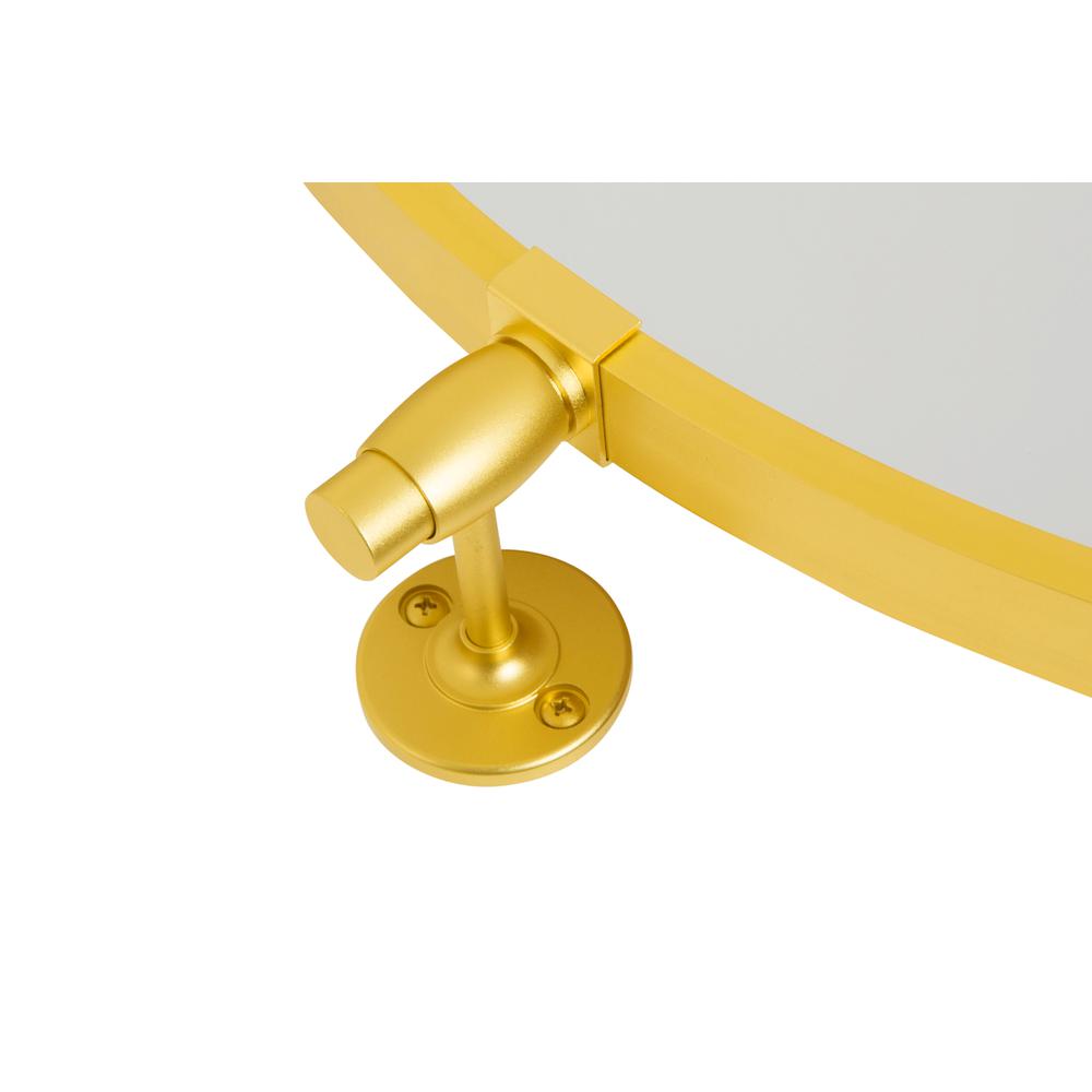 Round pivot mirror 24 inch in gold. Picture 3