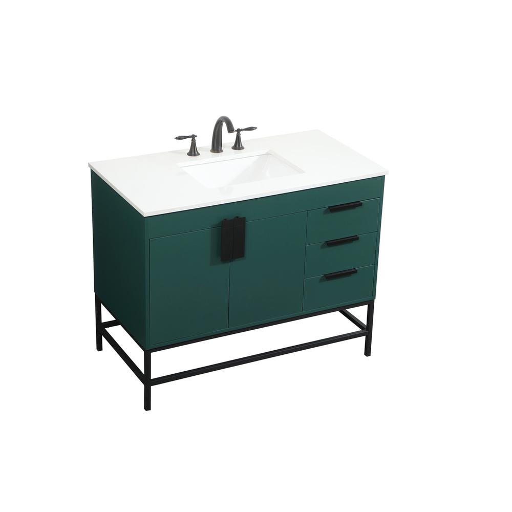 42 inch Single bathroom vanity in green. Picture 8