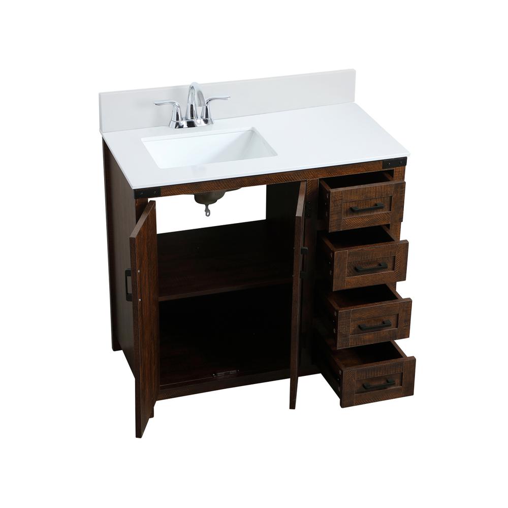 36 inch  Single Bathroom Vanity in Espresso with Backsplash. Picture 10