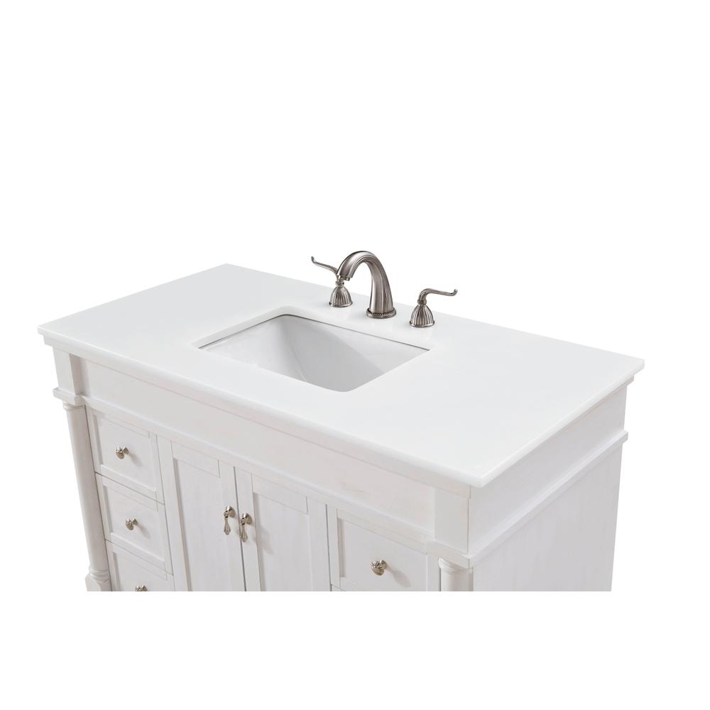 42 inch Single Bathroom vanity in Antique White. Picture 4
