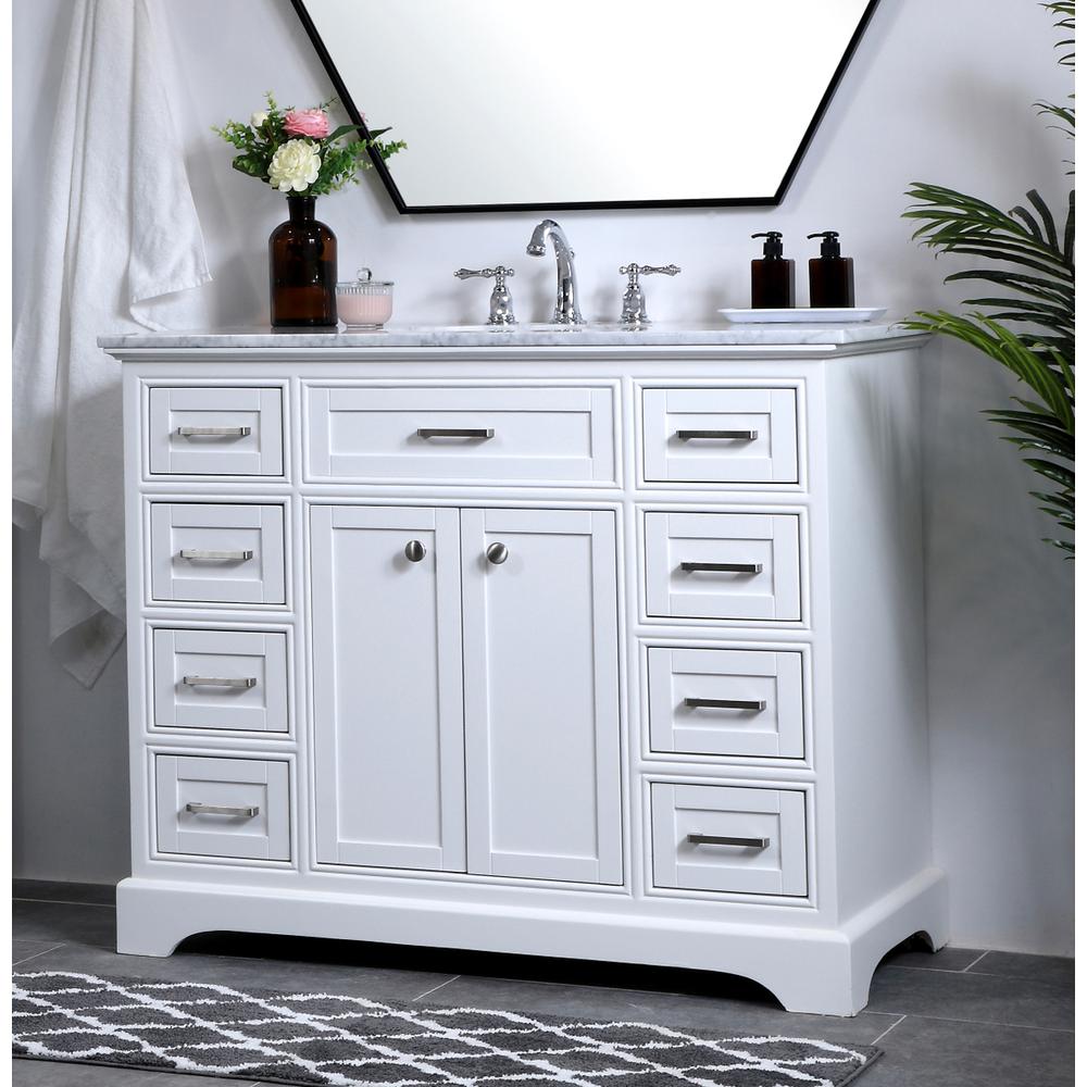 42 in. Single Bathroom Vanity set in white. Picture 2