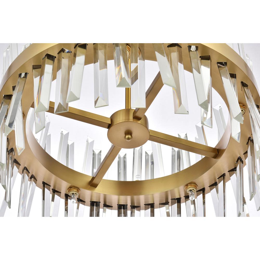 Serephina 20 inch crystal round pendant light in satin gold. Picture 5