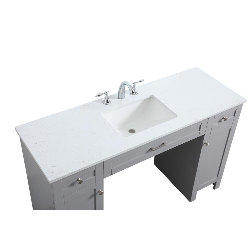 54 Inch ADA Compliant Bathroom Vanity In Grey. Picture 10