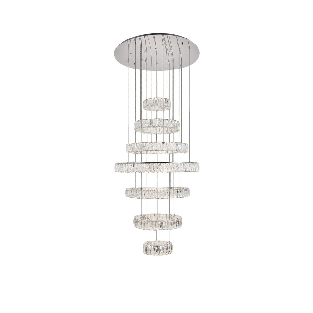 Monroe Integrated LED chip light Chrome Chandelier Clear Royal Cut Crystal. Picture 1