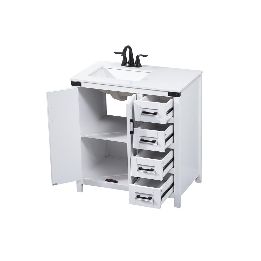 32 inch Single bathroom vanity in white. Picture 9