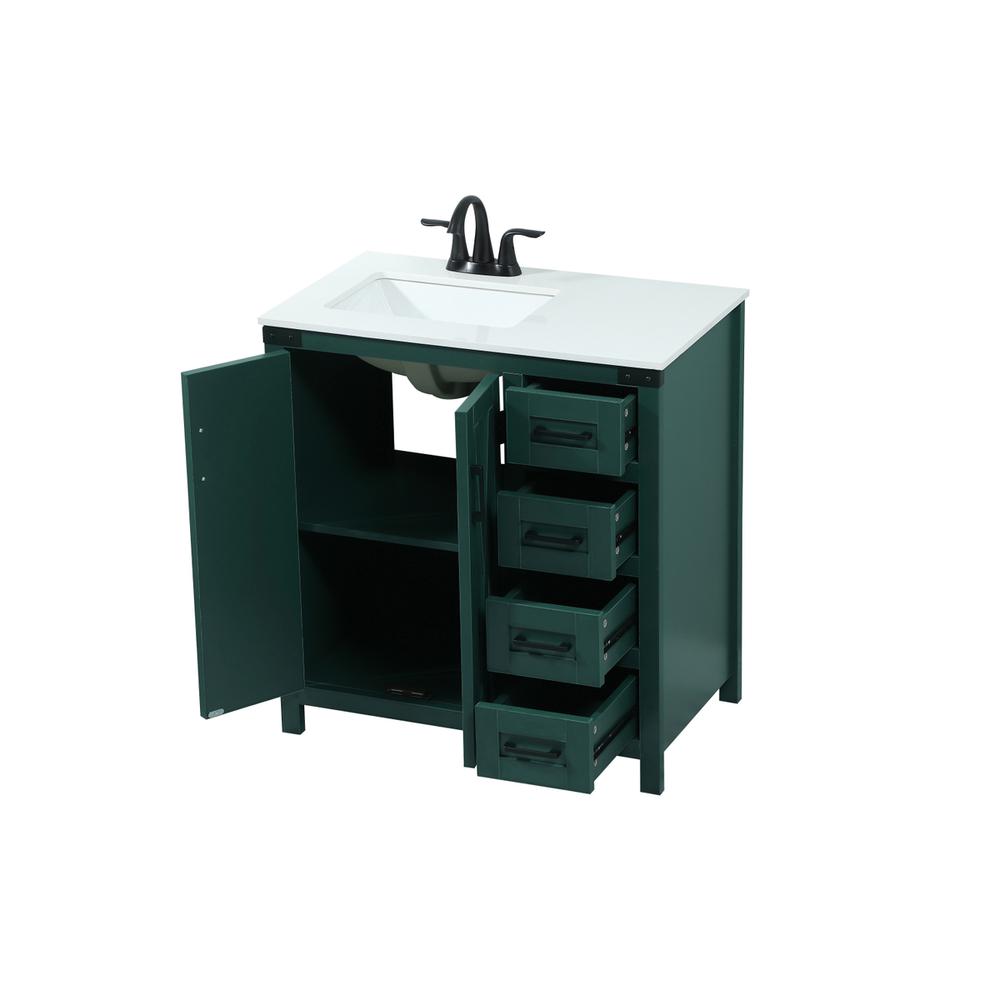 32 inch Single bathroom vanity in green. Picture 9