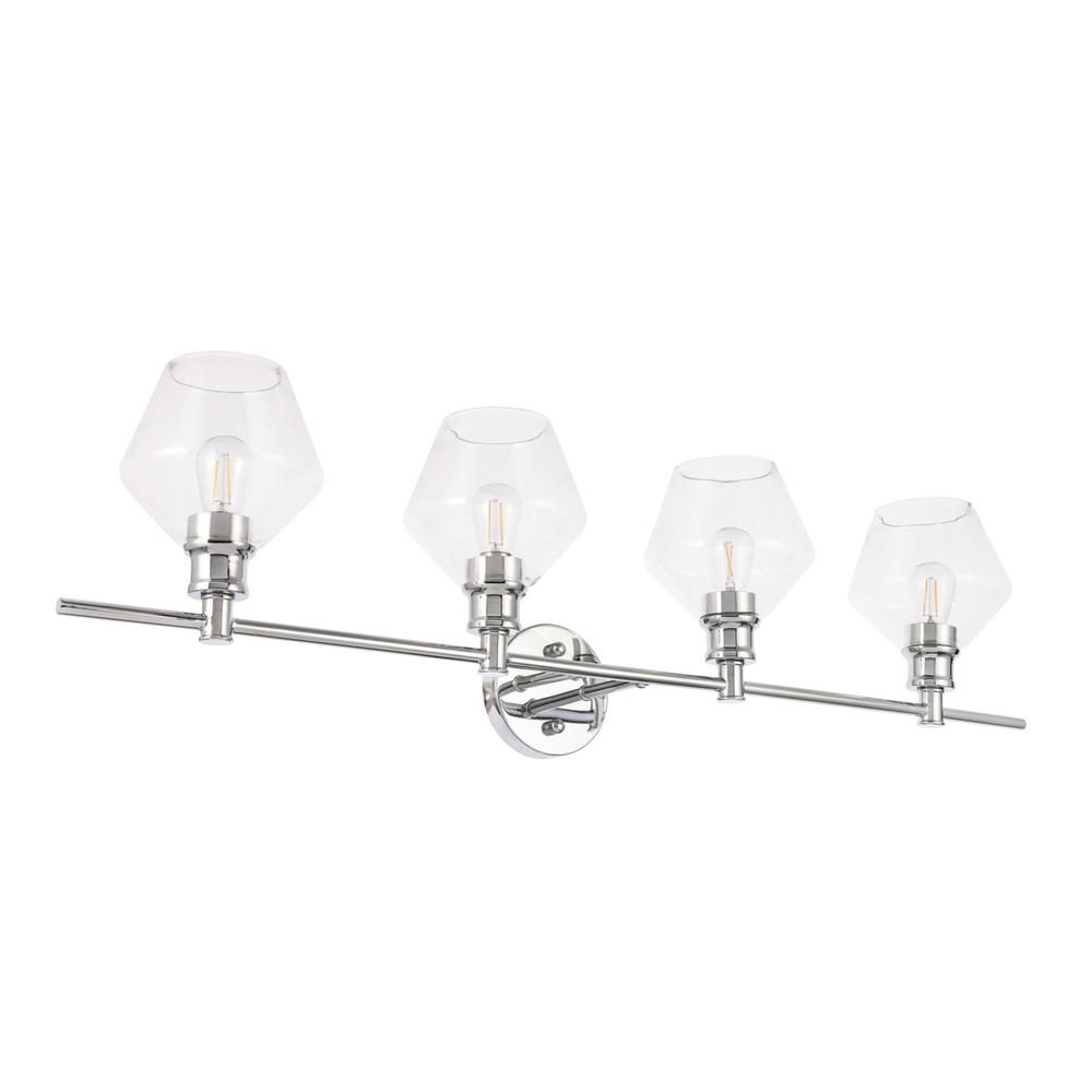 Gene 4 light Chrome and Clear glass Wall sconce. Picture 6