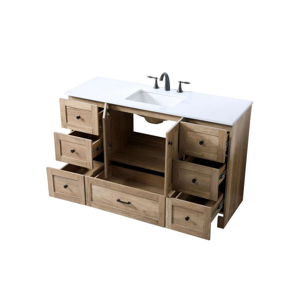 54 Inch SIngle Bathroom Vanity In Natural Oak. Picture 9