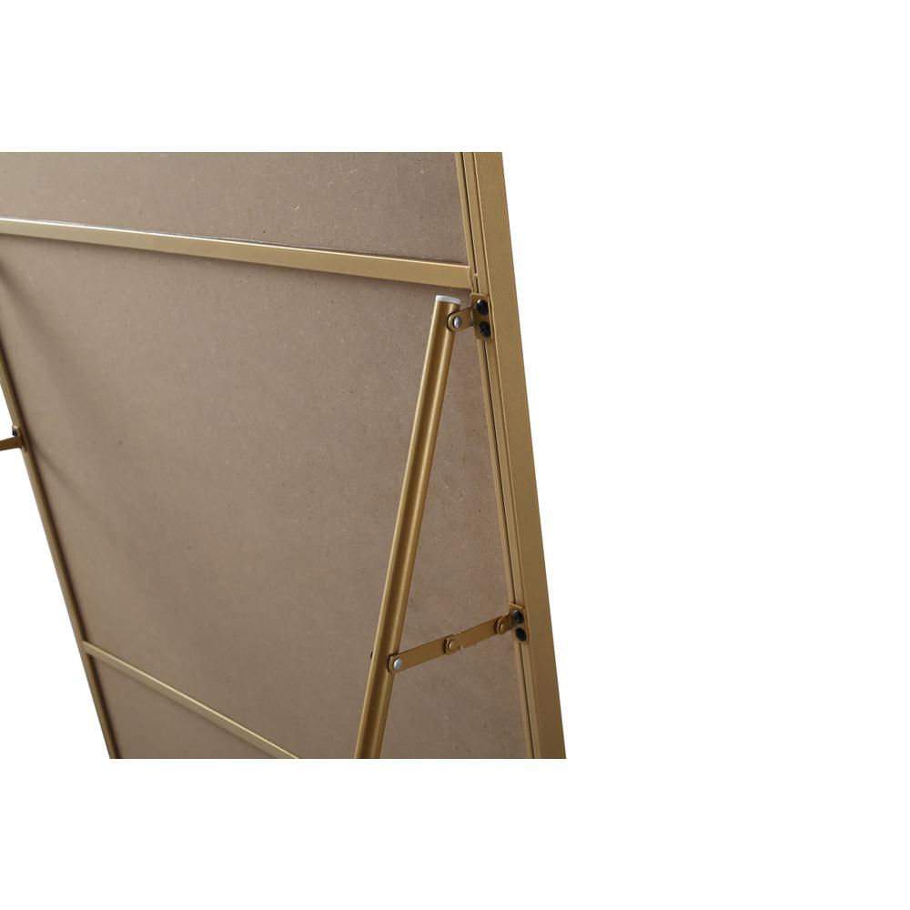 Soft Corner Metal Rectangle Full Length Mirror 30x60 Inch in Brass. Picture 7