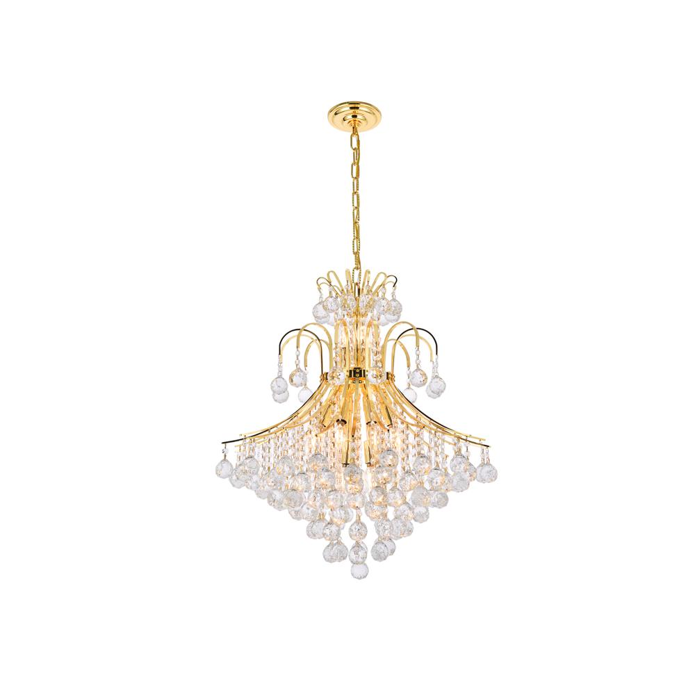 Toureg 15 light Gold Chandelier Clear Royal Cut Crystal. Picture 1