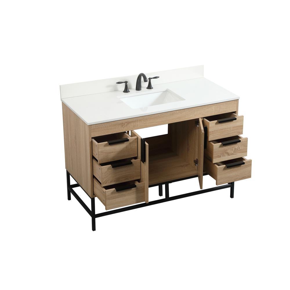 48 inch Single bathroom vanity in mango wood with backsplash. Picture 9