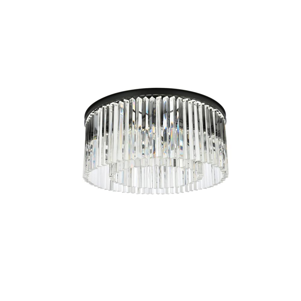 Sydney 8 light Matte Black Flush Mount Clear Royal Cut Crystal. Picture 6