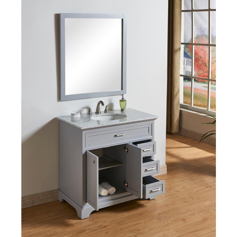 36 In. Single Bathroom Vanity Set In Light Grey. Picture 11