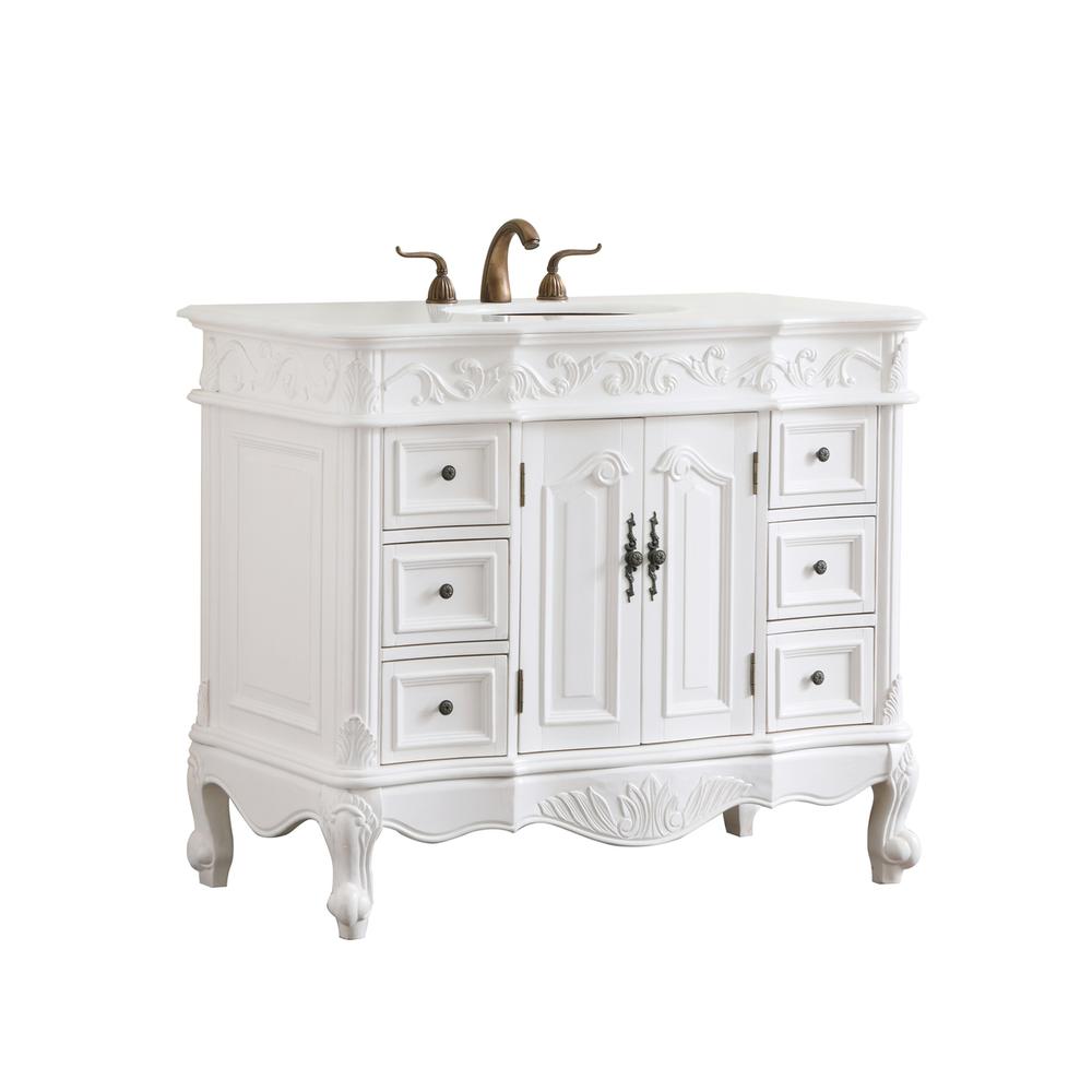 42 inch Single Bathroom vanity in antique white. Picture 12