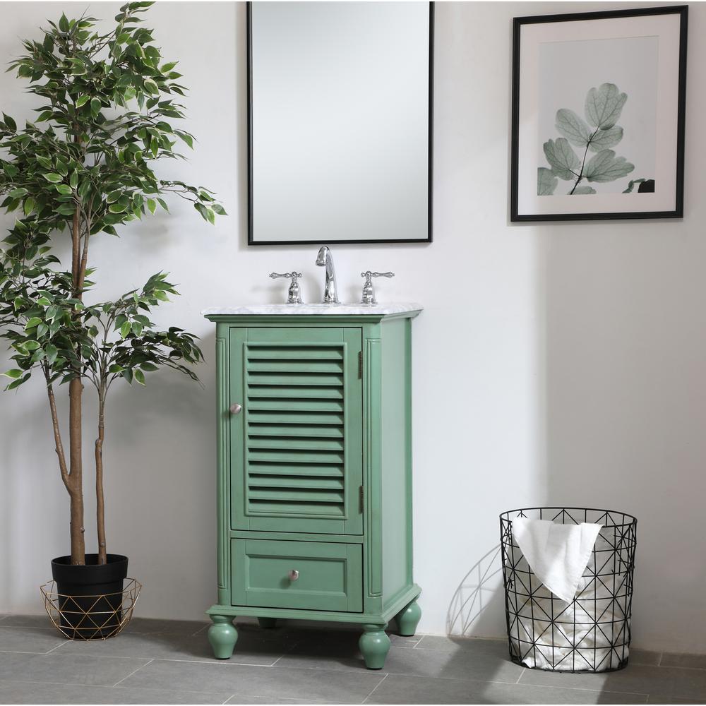19 inch Single Bathroom Vanity in Vintage Mint. Picture 2