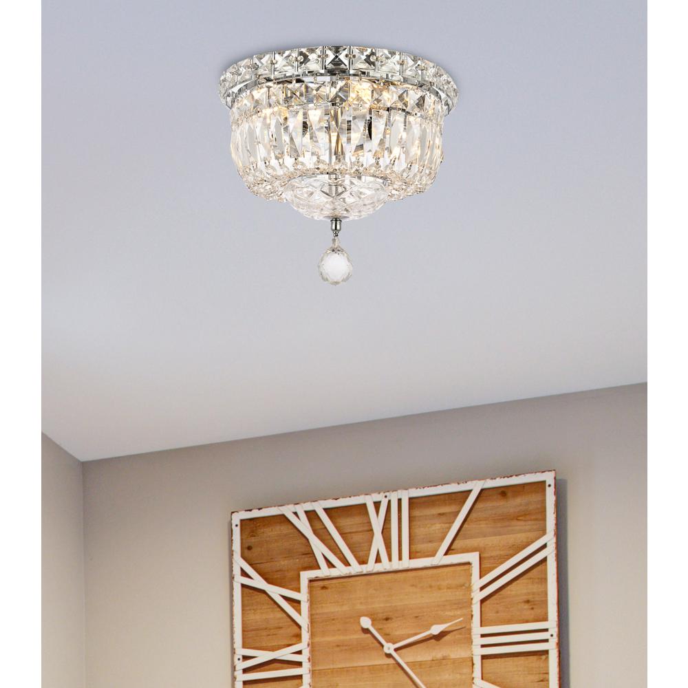 Tranquil 4 light Chrome Flush Mount Clear Royal Cut Crystal. Picture 7