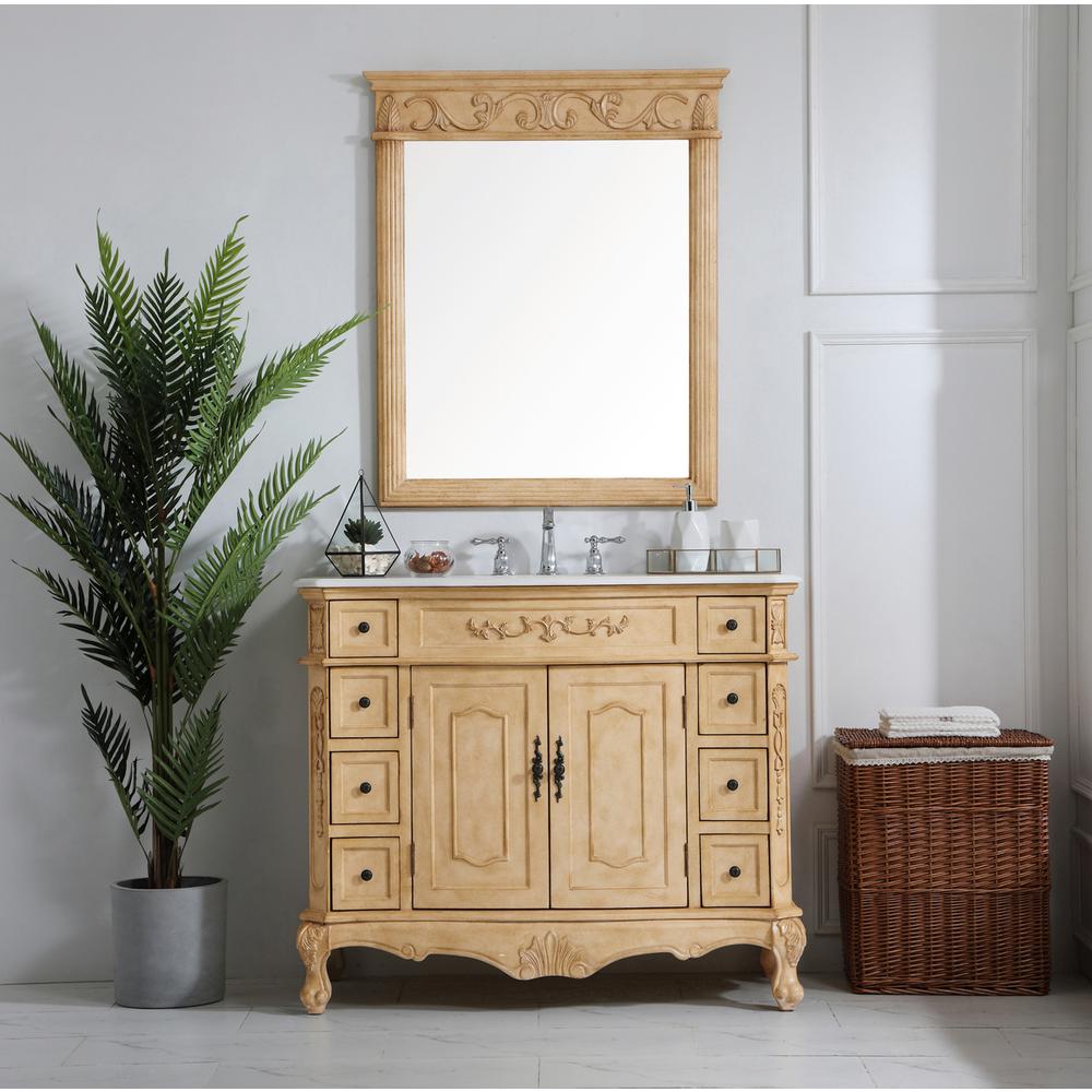 42 inch Single Bathroom vanity in Light Antique Beige. Picture 6