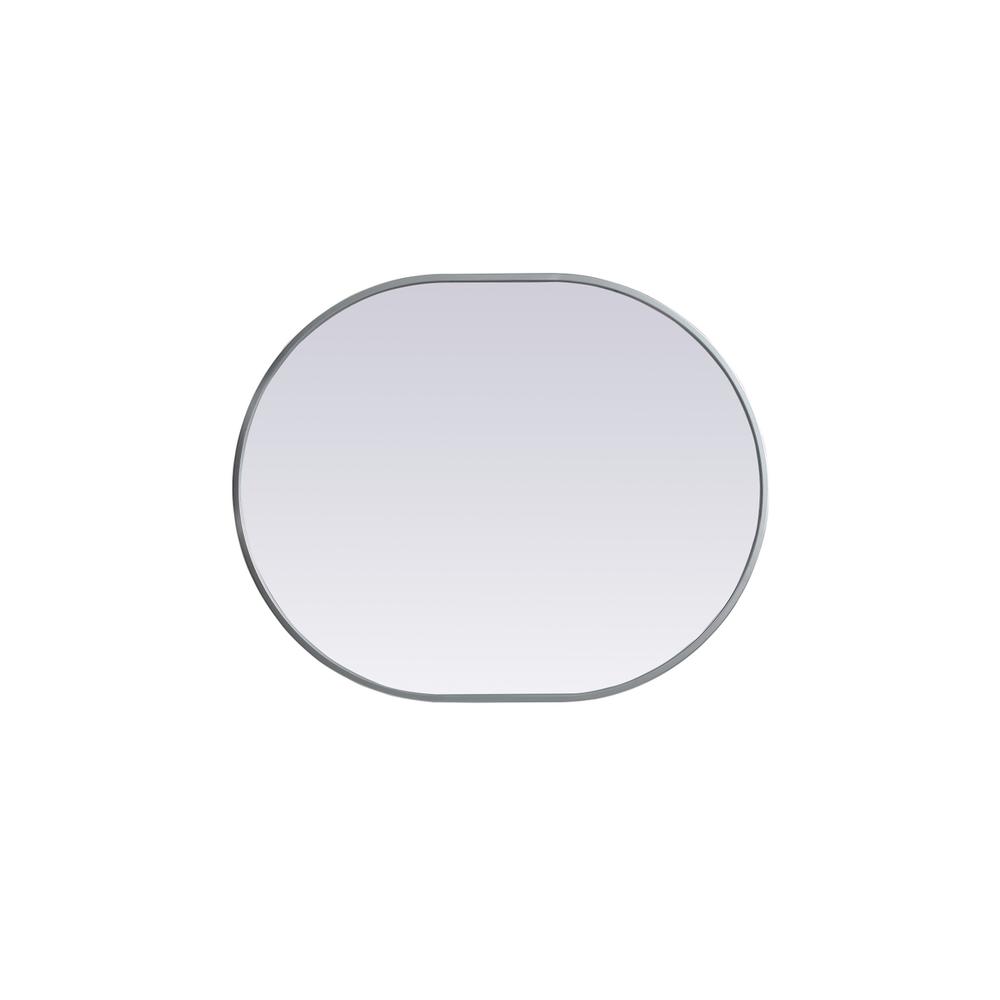 Metal Frame Oval Mirror 24x30 Inch in Silver. Picture 8