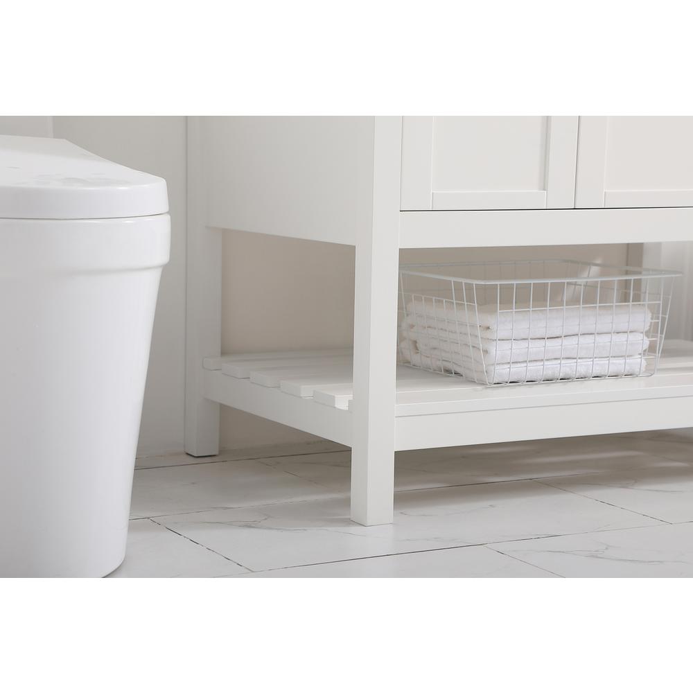 36 inch Single Bathroom Vanity in White with Backsplash. Picture 6